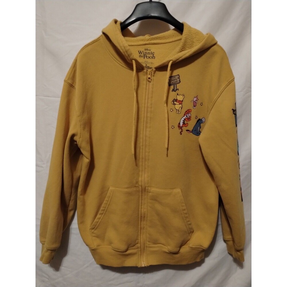 Disney Winnie the Pooh Yellow Full Zip Hoodie Sweatshirt Adult Unisex Size S